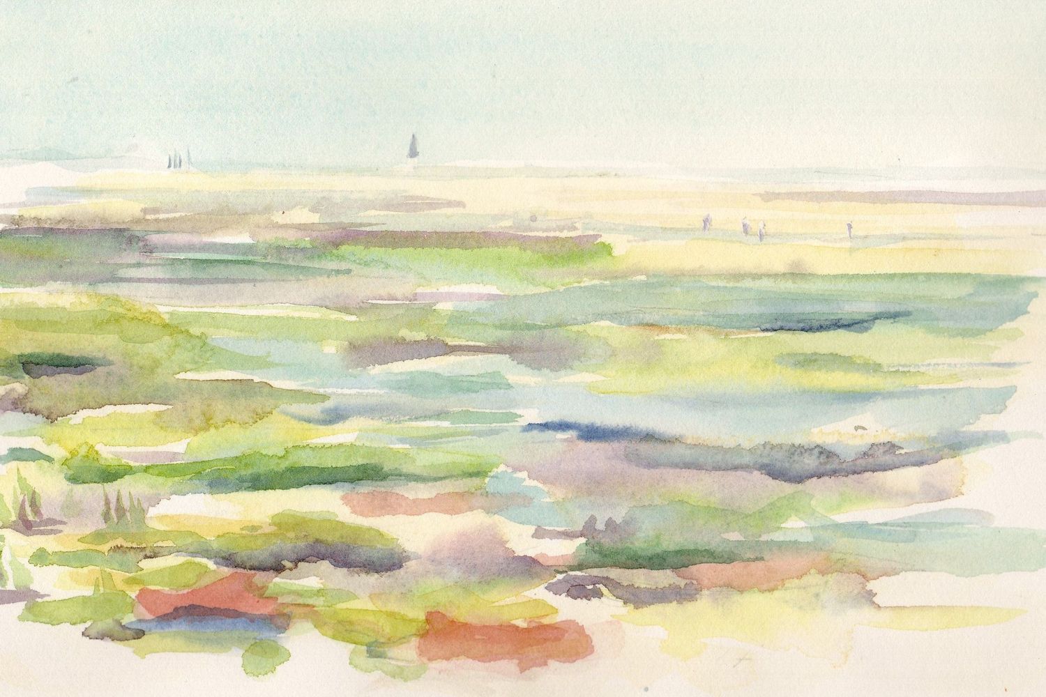 Marais d'Ars-en-Ré, aquarelle